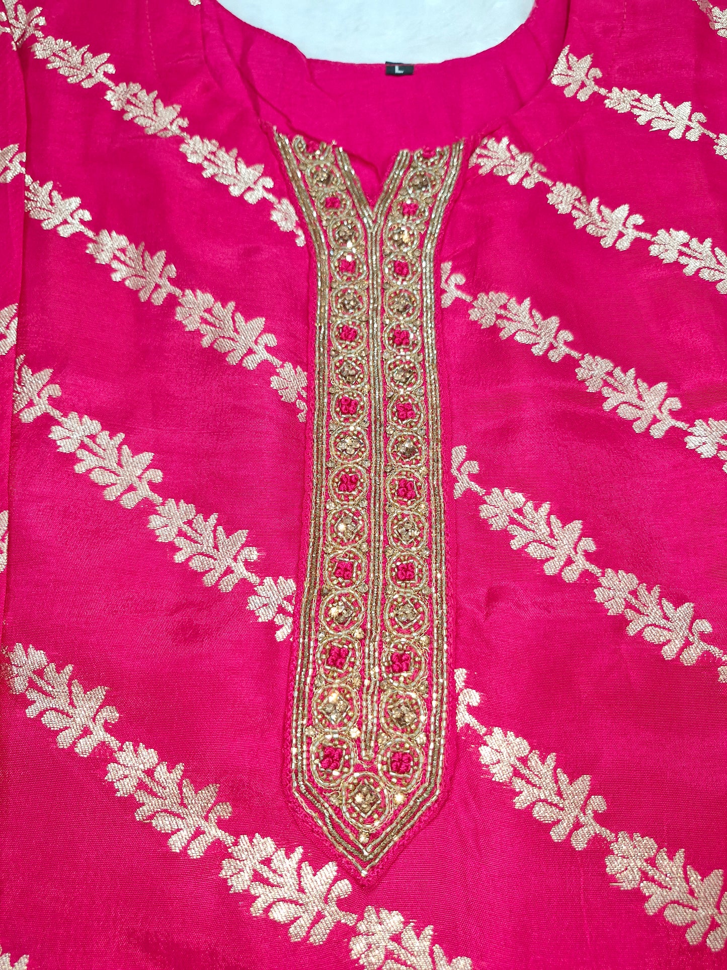 Vibrant Magenta Pink Embroidered Suit with Dupatta