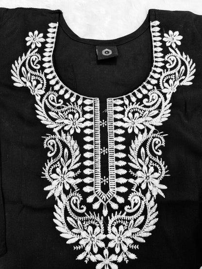 Elegant Black & White Embroidered Suit