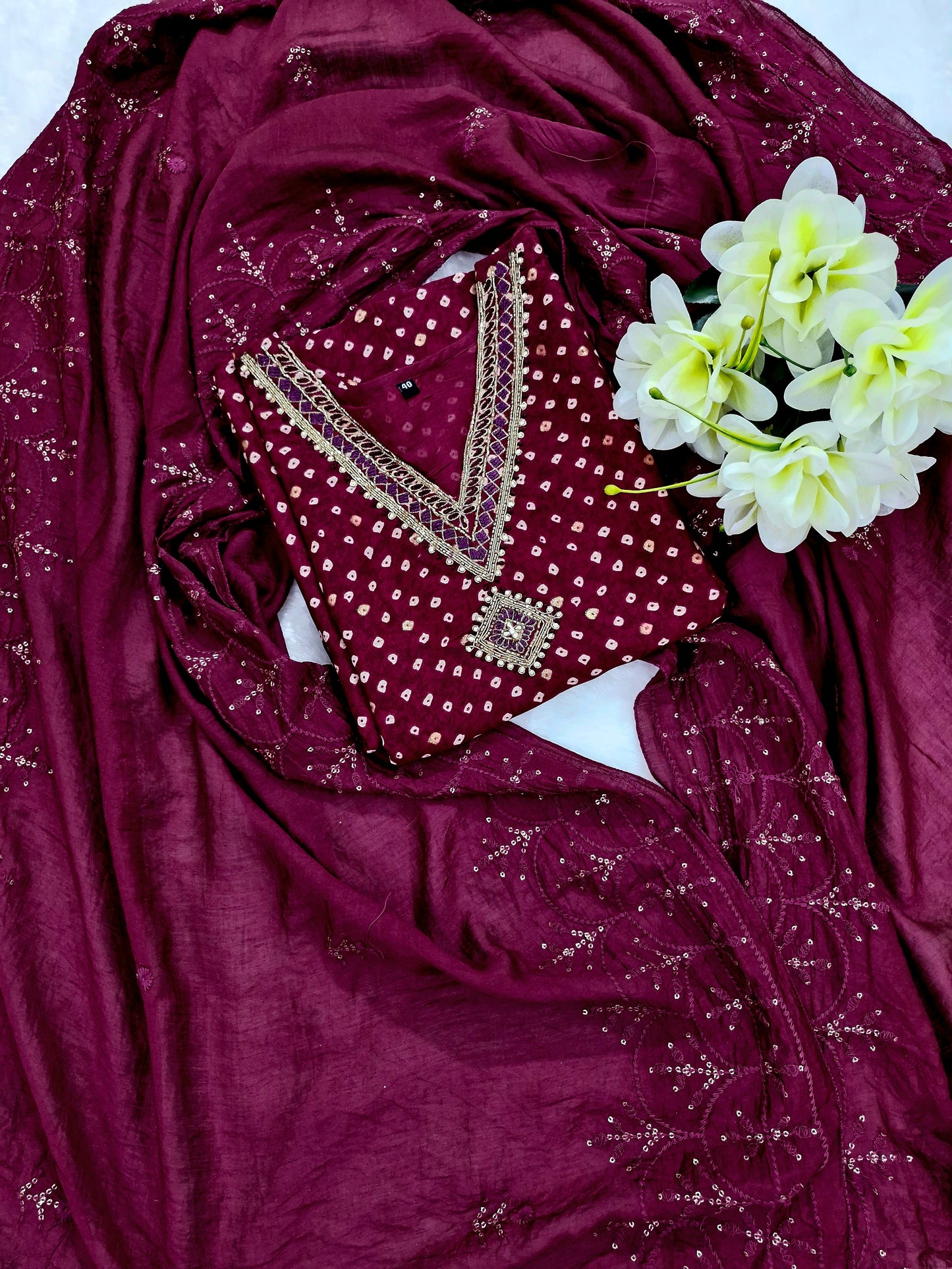 Royal Maroon Suit with Embellished Detailing