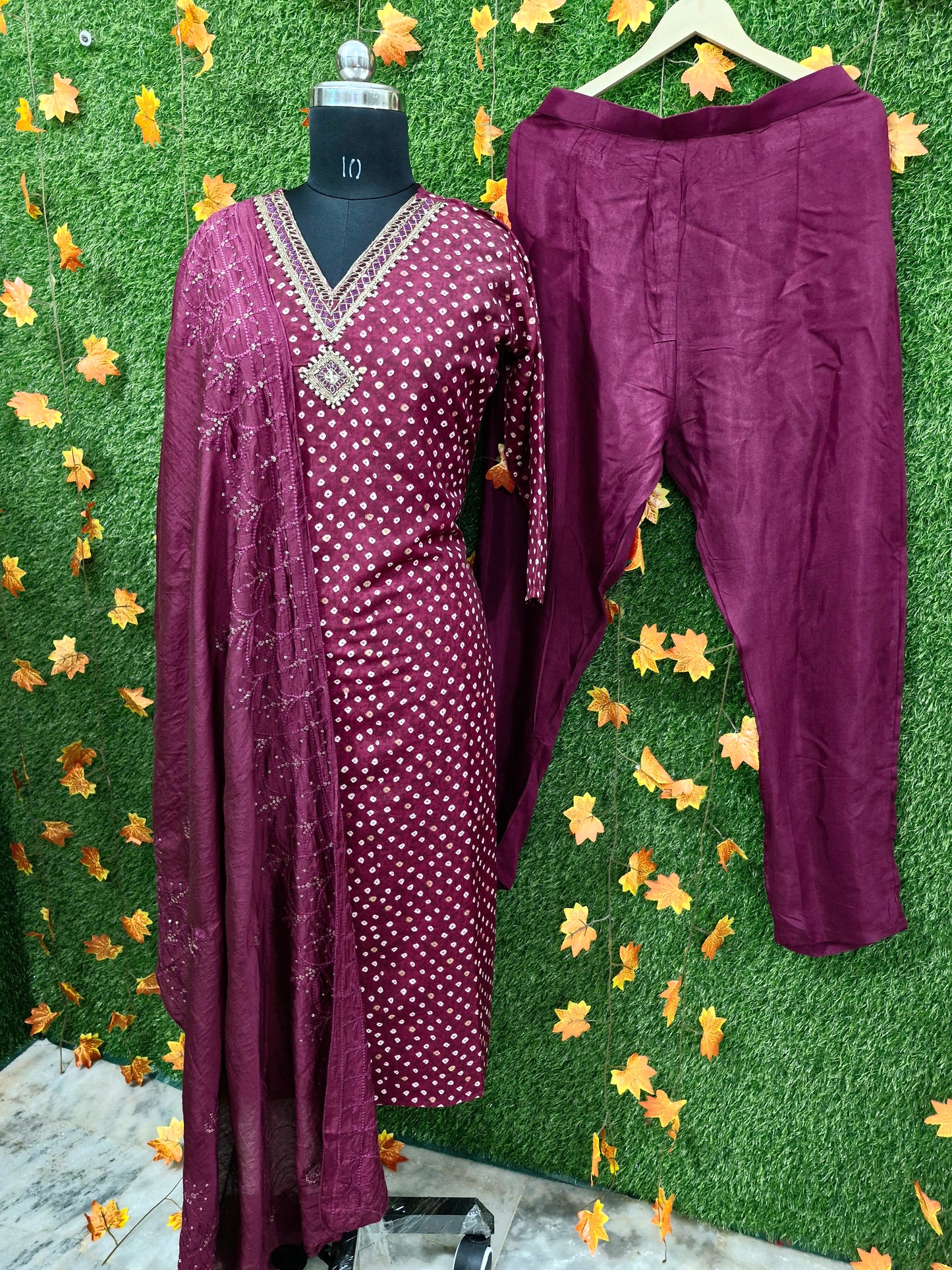 Royal Maroon Suit with Embellished Detailing