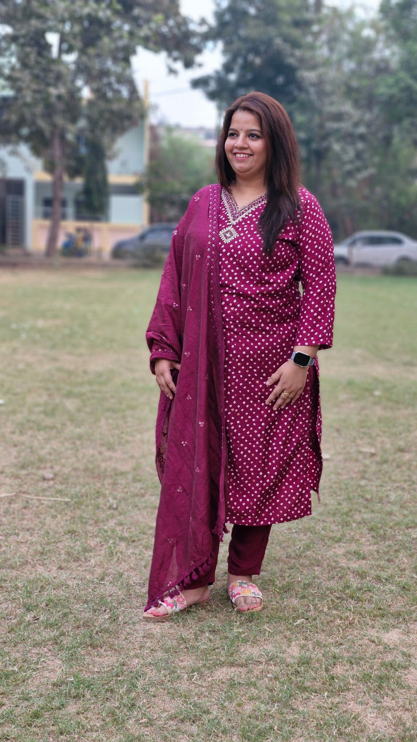 Royal Maroon Suit with Embellished Detailing