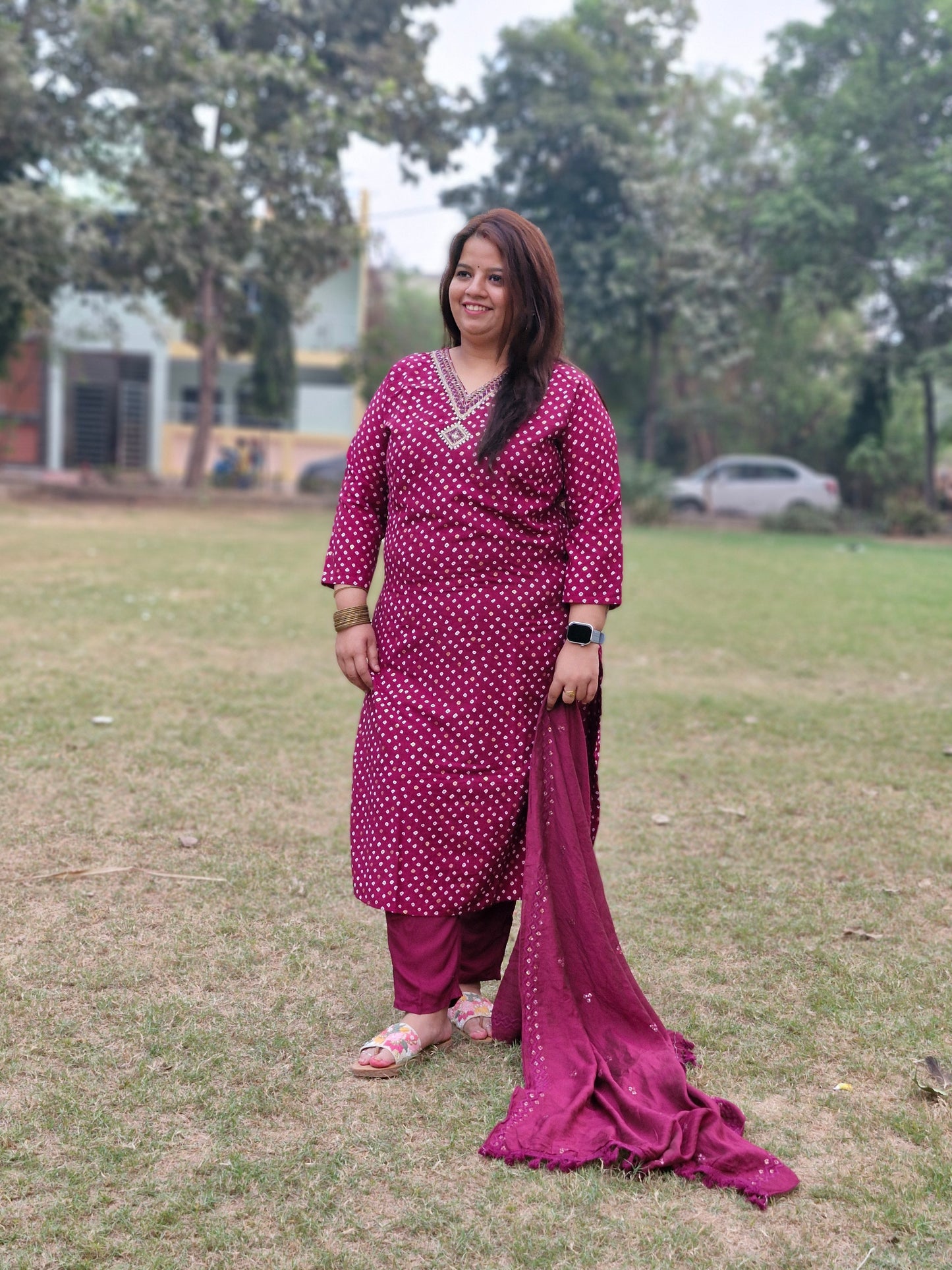 Royal Maroon Suit with Embellished Detailing